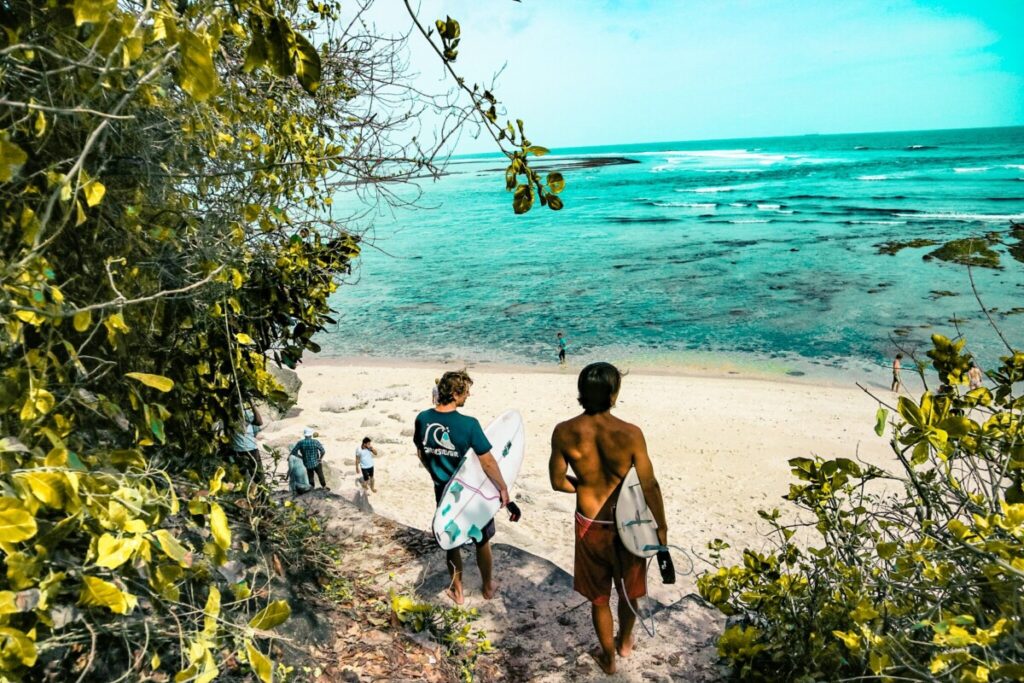 surfing in bali